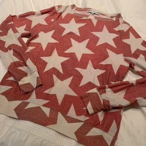 Wildfox red & white star baggy jumper